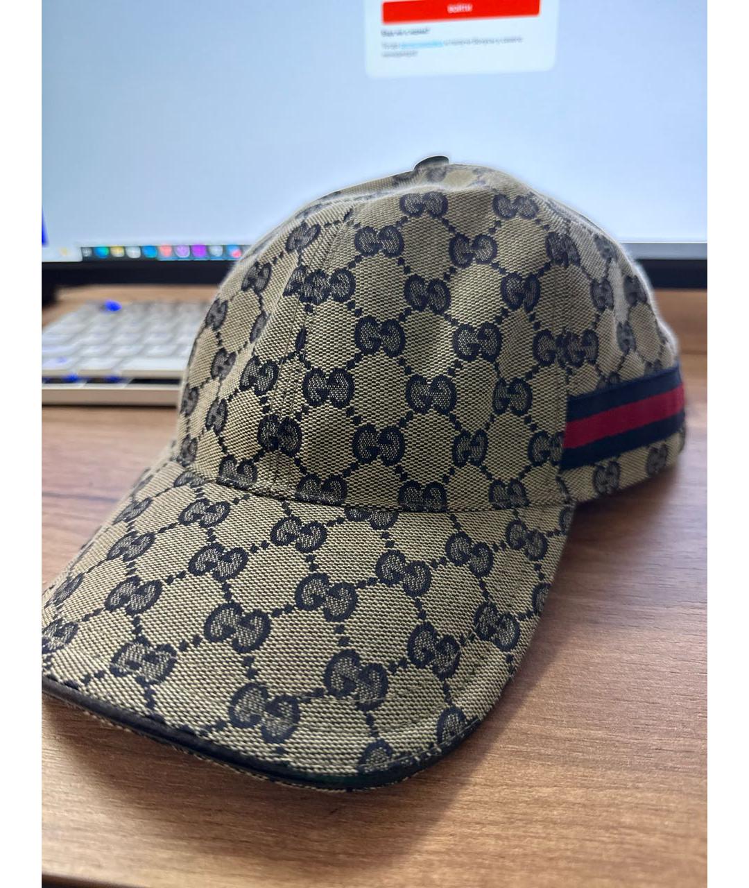 GUCCI Бежевая хлопковая кепка/бейсболка, фото 4