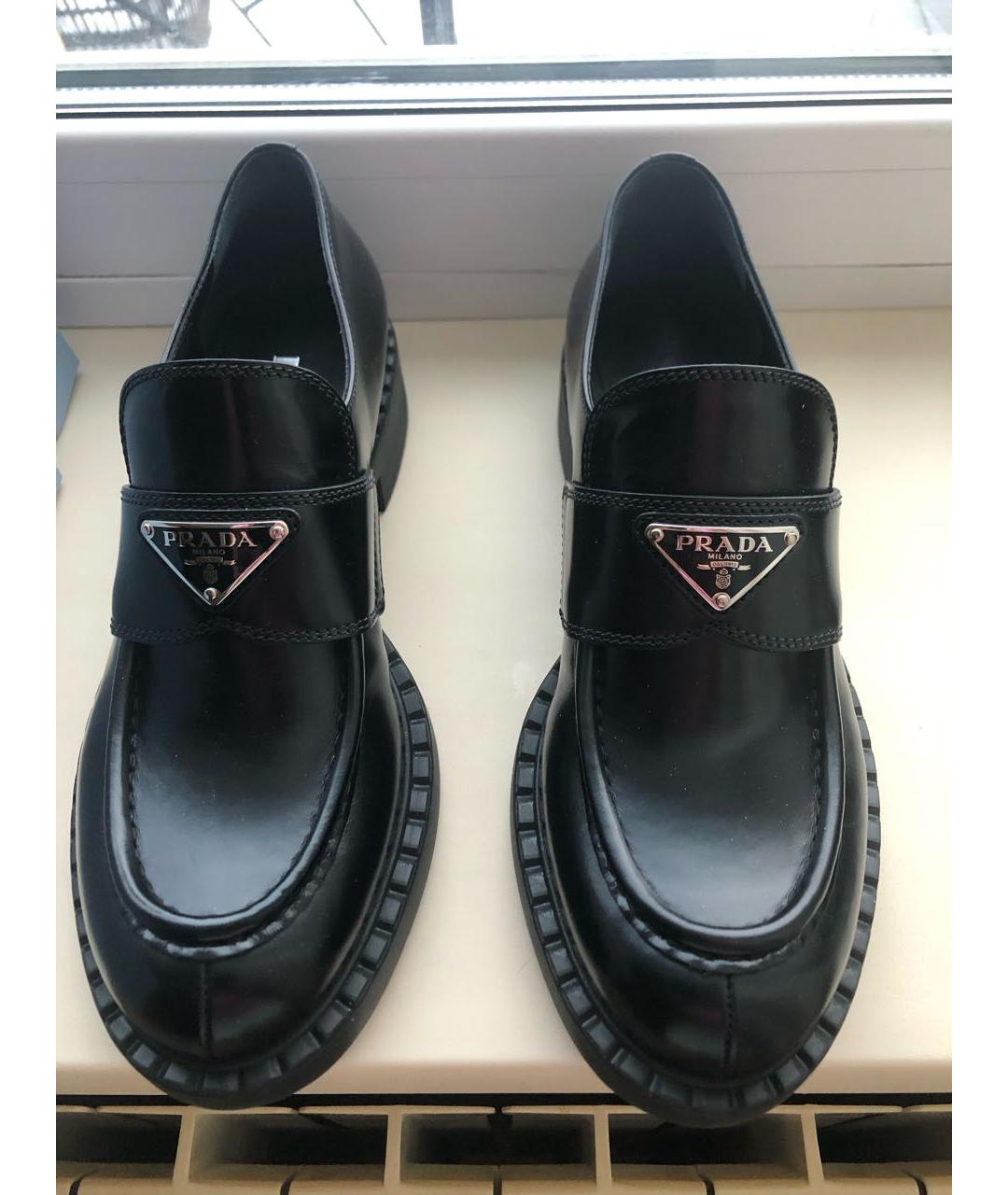 PRADA Черные кожаные лоферы, фото 4
