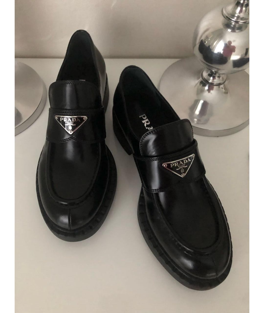 PRADA Черные кожаные лоферы, фото 2