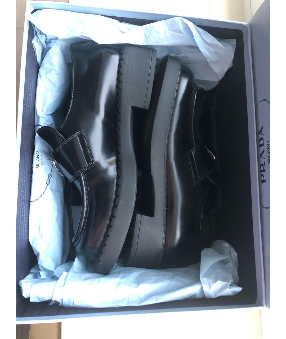 PRADA Черные кожаные лоферы, фото 5