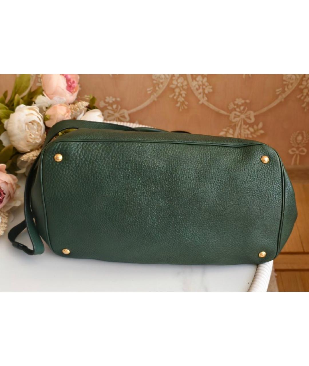 PRADA Зеленая кожаная сумка тоут, фото 7