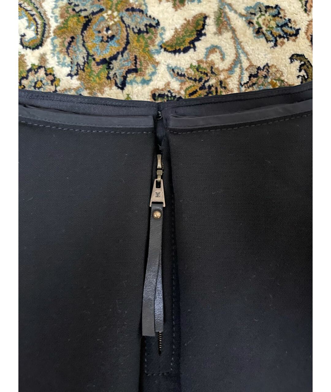 LOUIS VUITTON Черная шерстяная юбка мини, фото 3