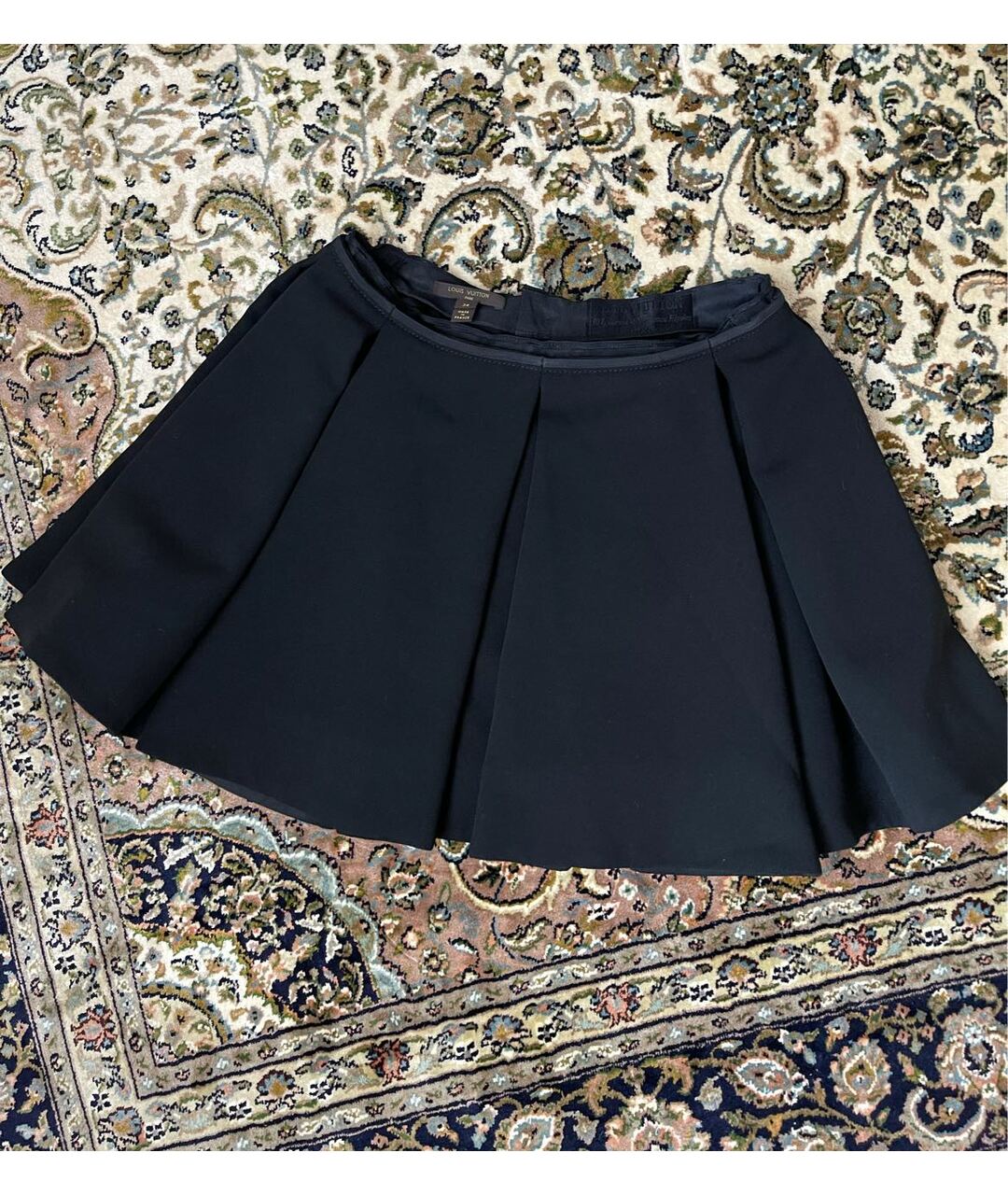 LOUIS VUITTON Черная шерстяная юбка мини, фото 4