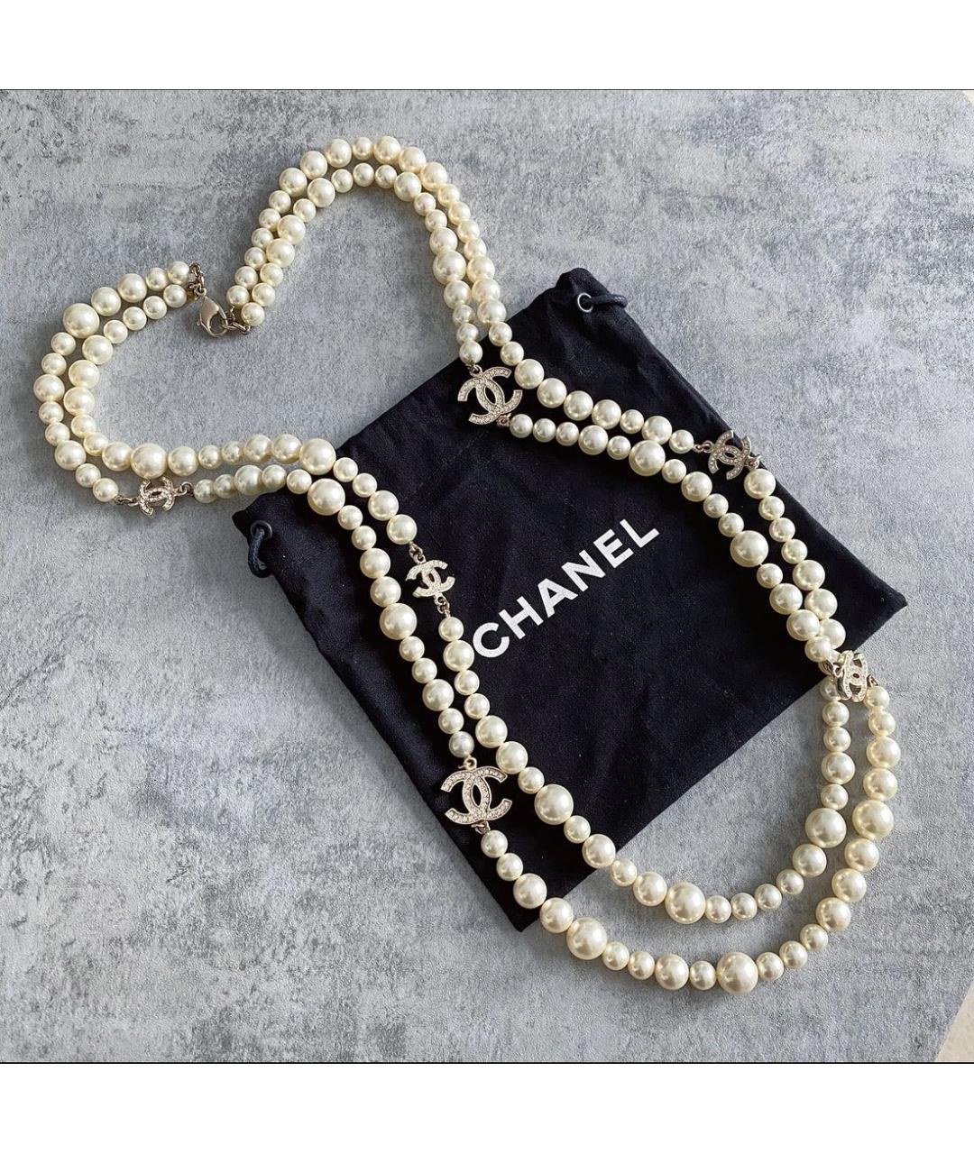 CHANEL Белое колье, фото 5