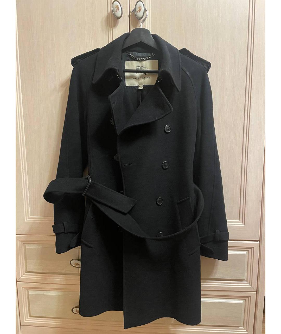 BURBERRY Черное шерстяное пальто, фото 9