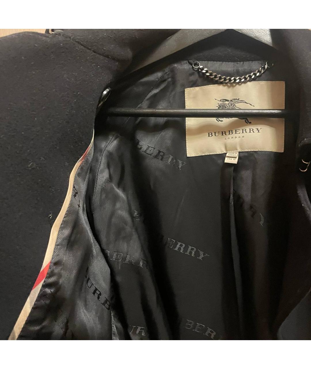 BURBERRY Черное шерстяное пальто, фото 3
