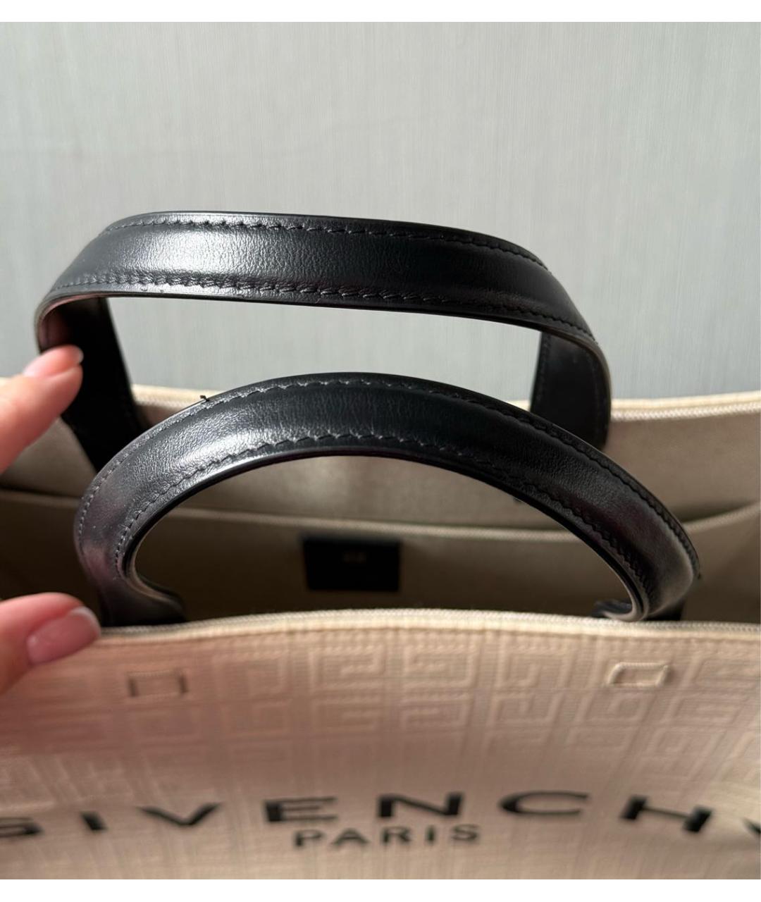 GIVENCHY Бежевая кожаная сумка тоут, фото 8