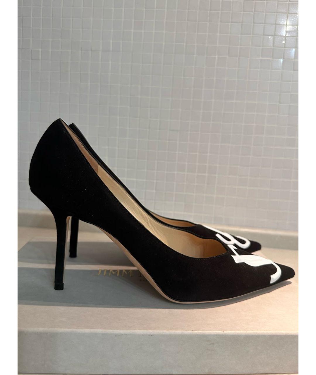 JIMMY CHOO Черные замшевые туфли, фото 5