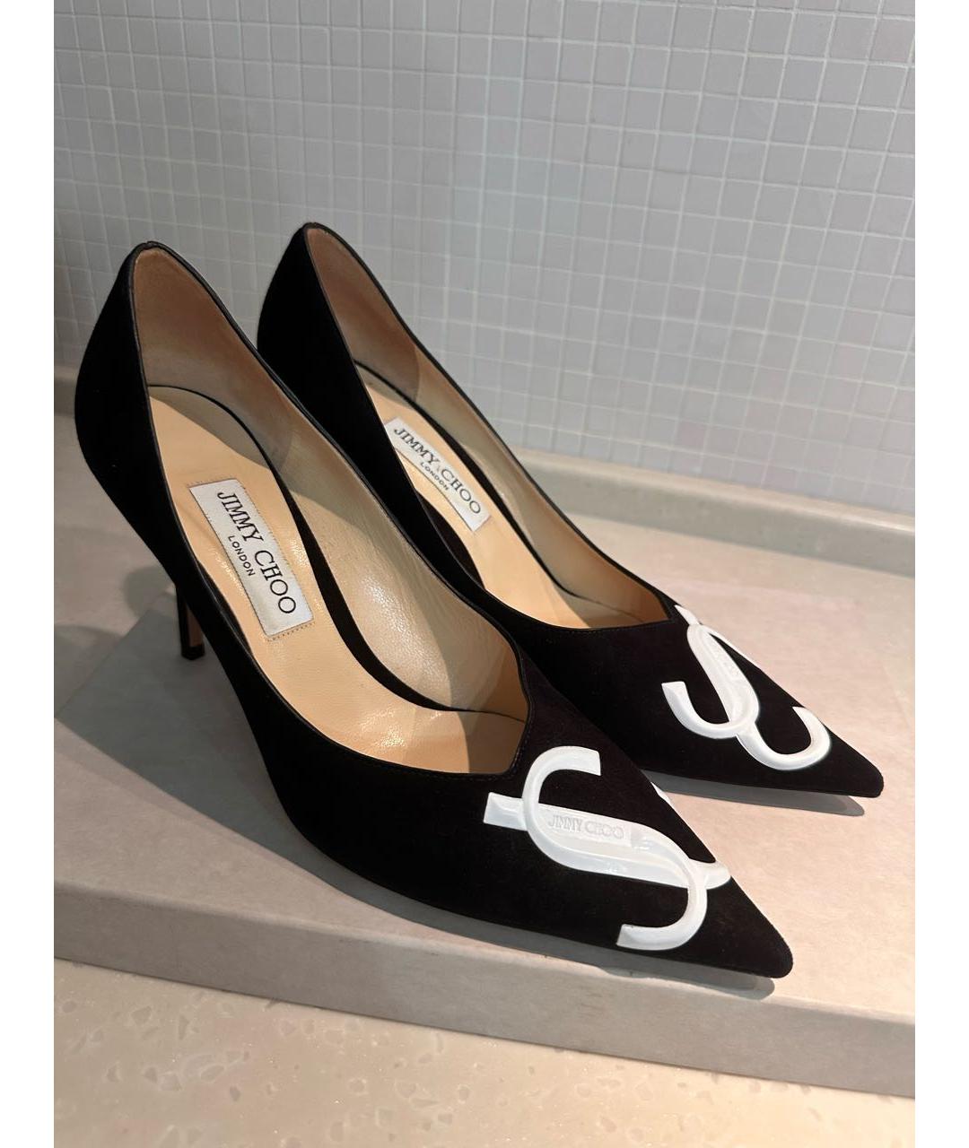JIMMY CHOO Черные замшевые туфли, фото 2
