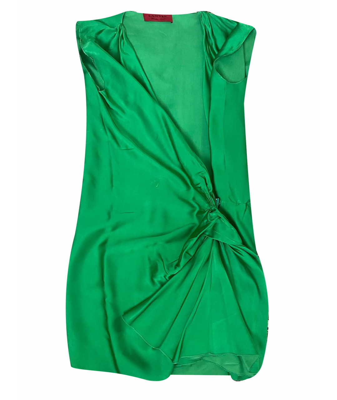 LANVIN Зеленые шелковое коктейльное платье, фото 1