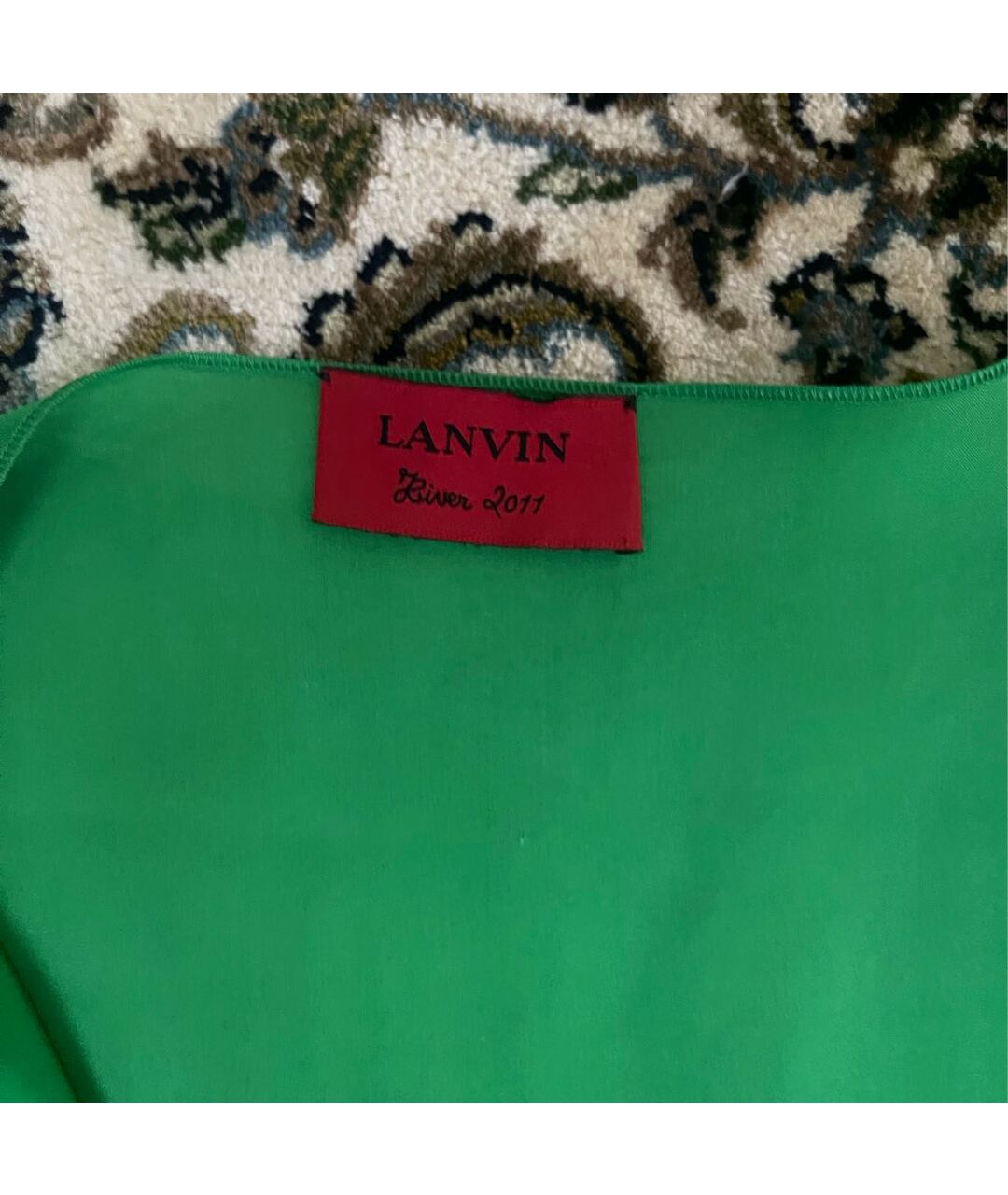 LANVIN Зеленые шелковое коктейльное платье, фото 3