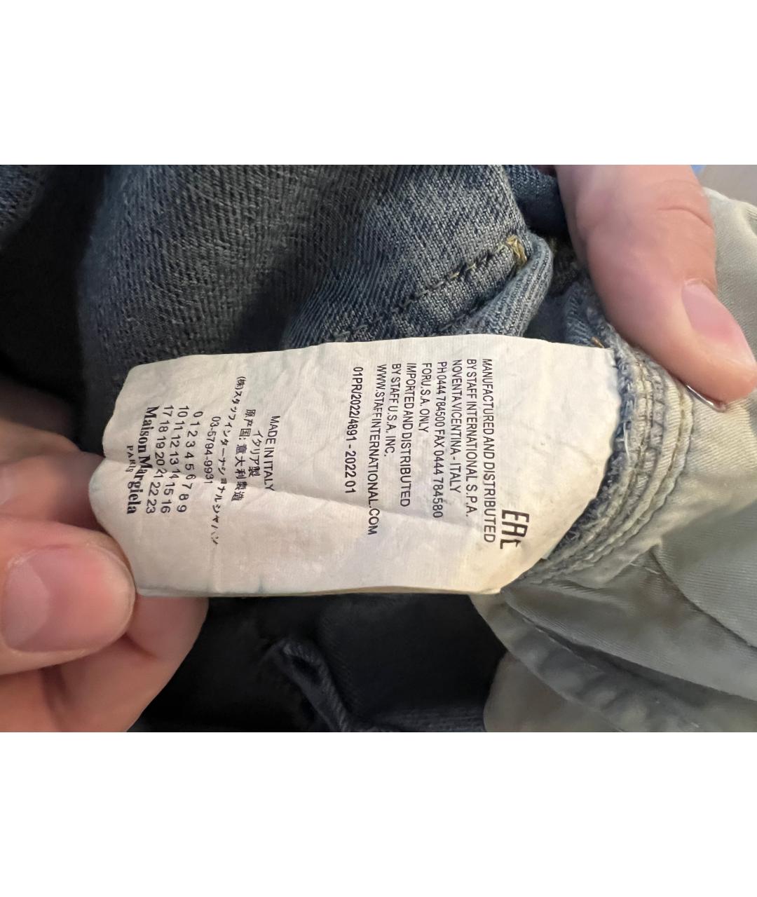 MAISON MARGIELA Голубые хлопковые прямые джинсы, фото 6