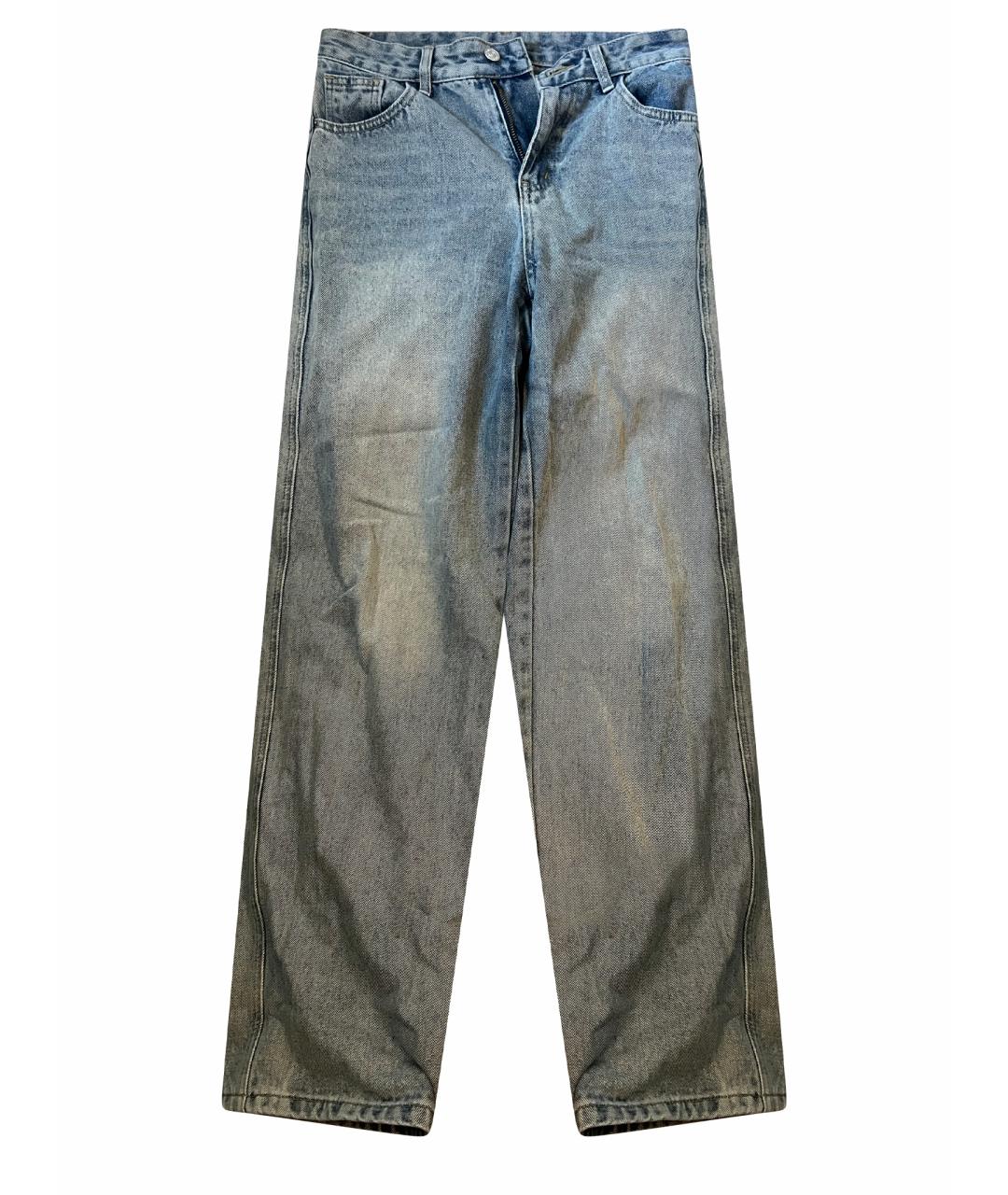 MAISON MARGIELA Голубые хлопковые прямые джинсы, фото 1