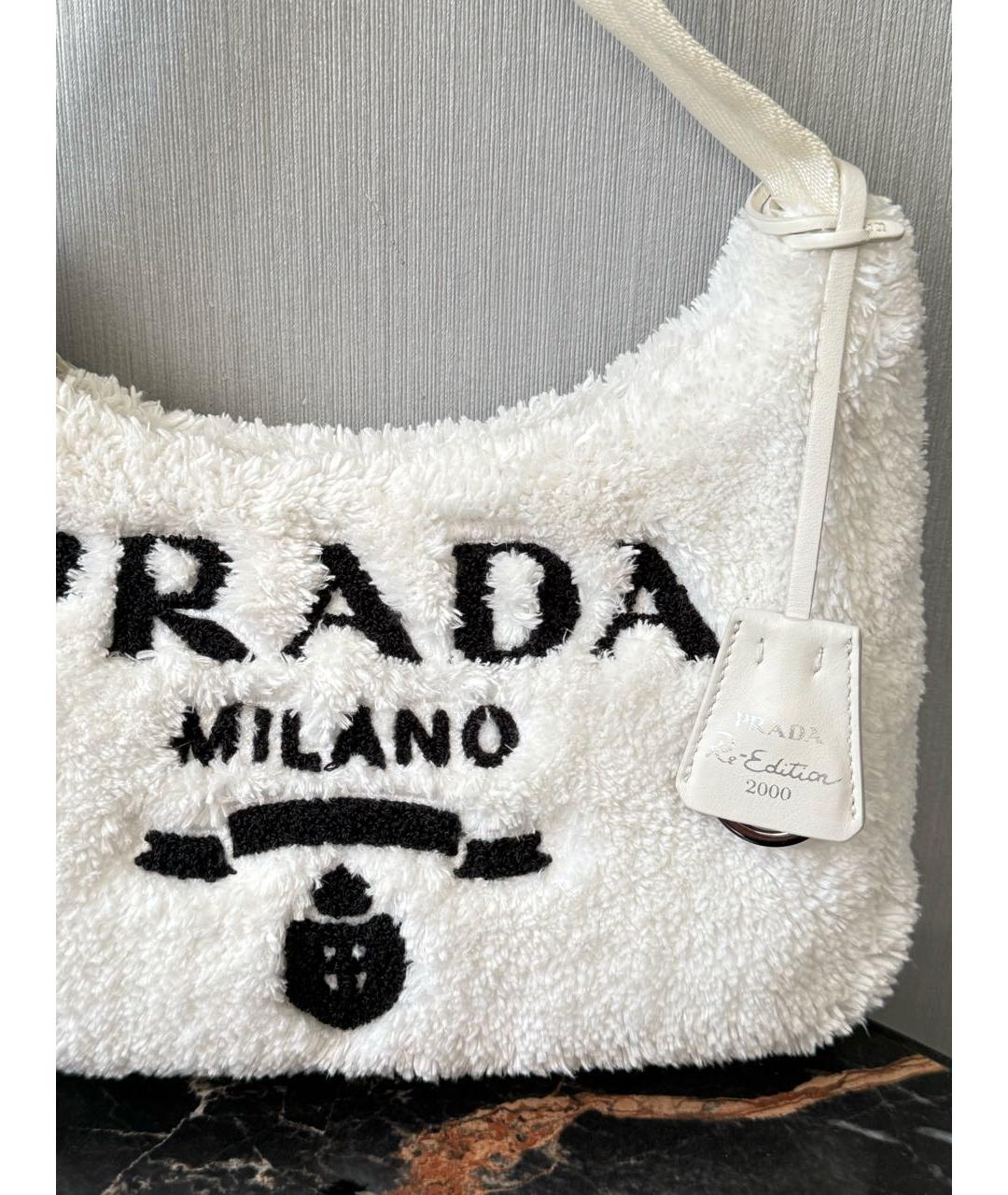 PRADA Белая тканевая сумка через плечо, фото 7