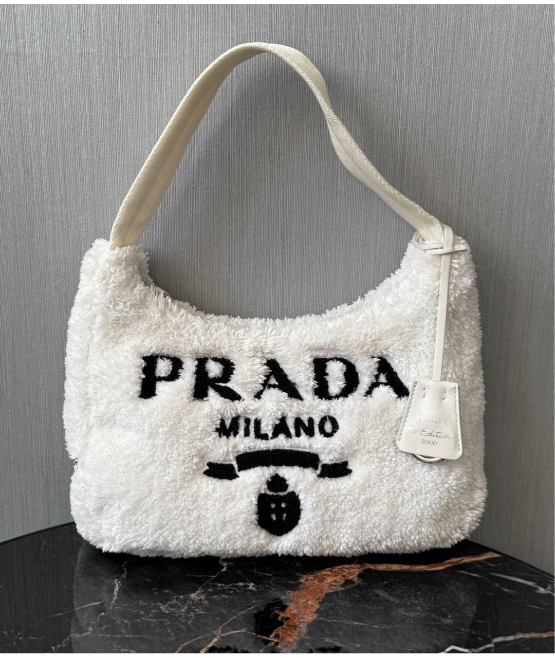 PRADA Белая тканевая сумка через плечо, фото 2
