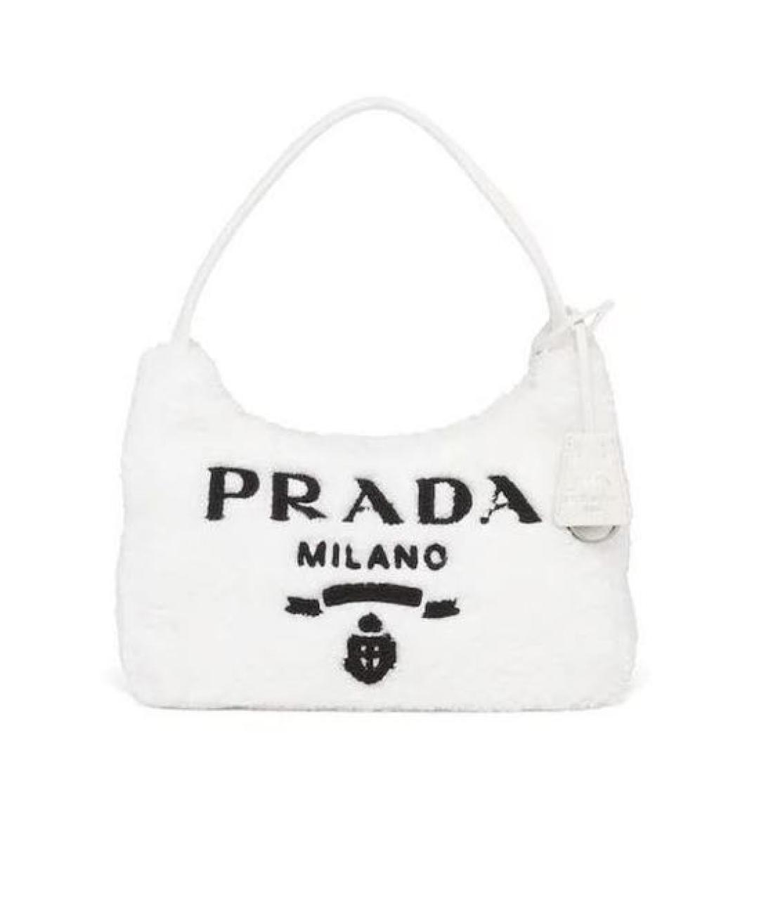 PRADA Белая тканевая сумка через плечо, фото 1