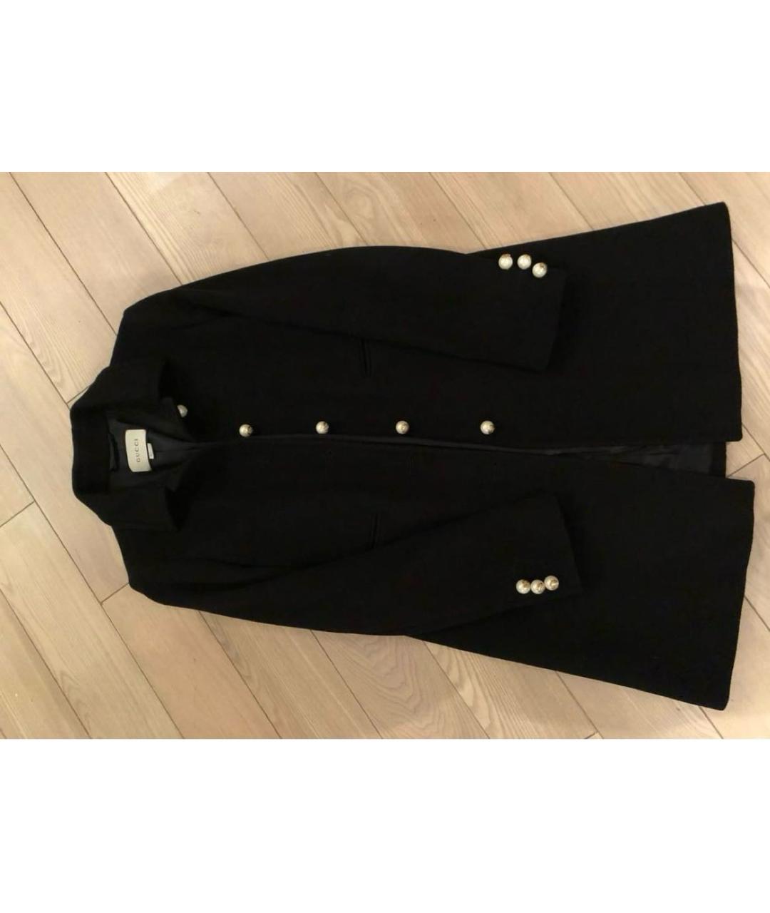 GUCCI Черное шерстяное пальто, фото 2