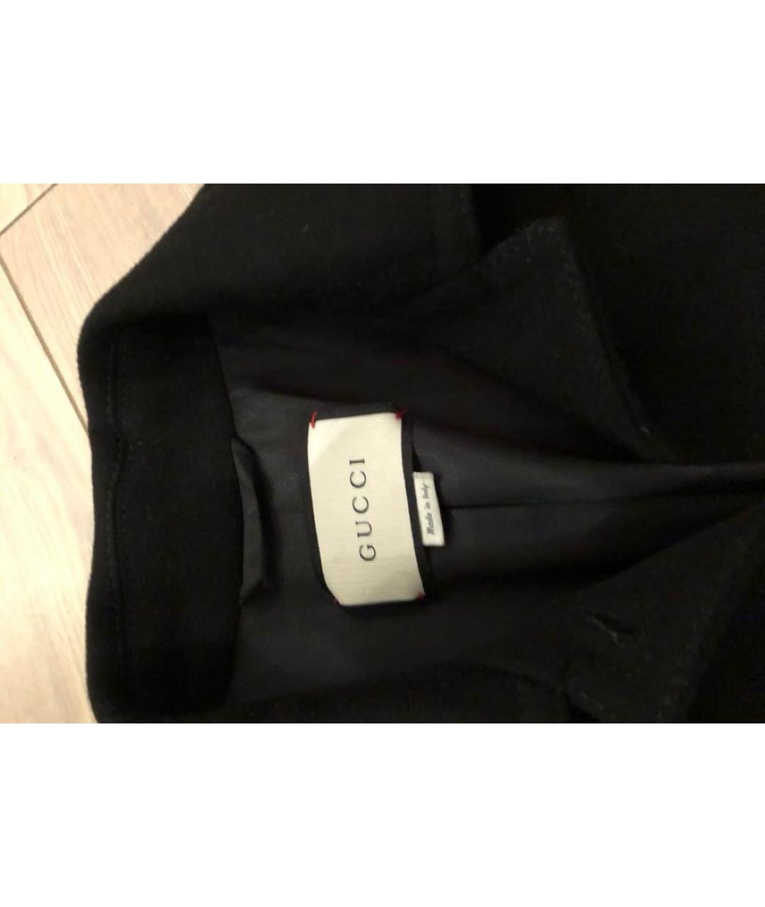 GUCCI Черное шерстяное пальто, фото 3