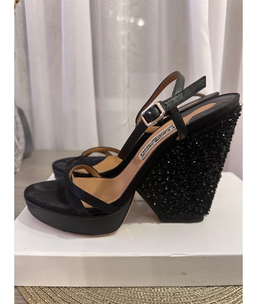 FERRAGAMO Черные босоножки, фото 6