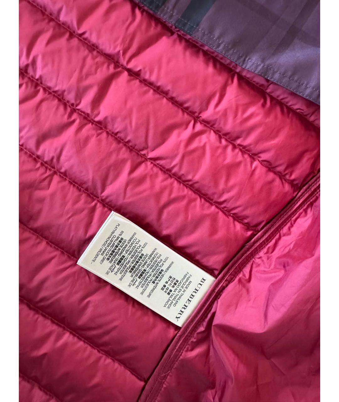 BURBERRY Бордовая полиэстеровая куртка, фото 7