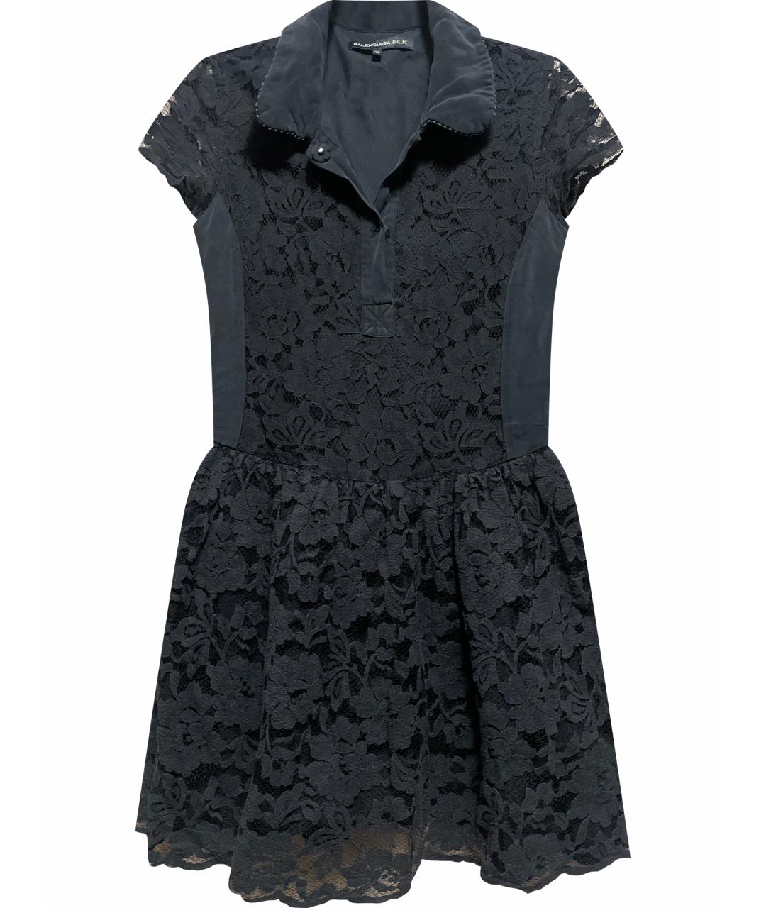 BALENCIAGA Черное кружевное вечернее платье, фото 1