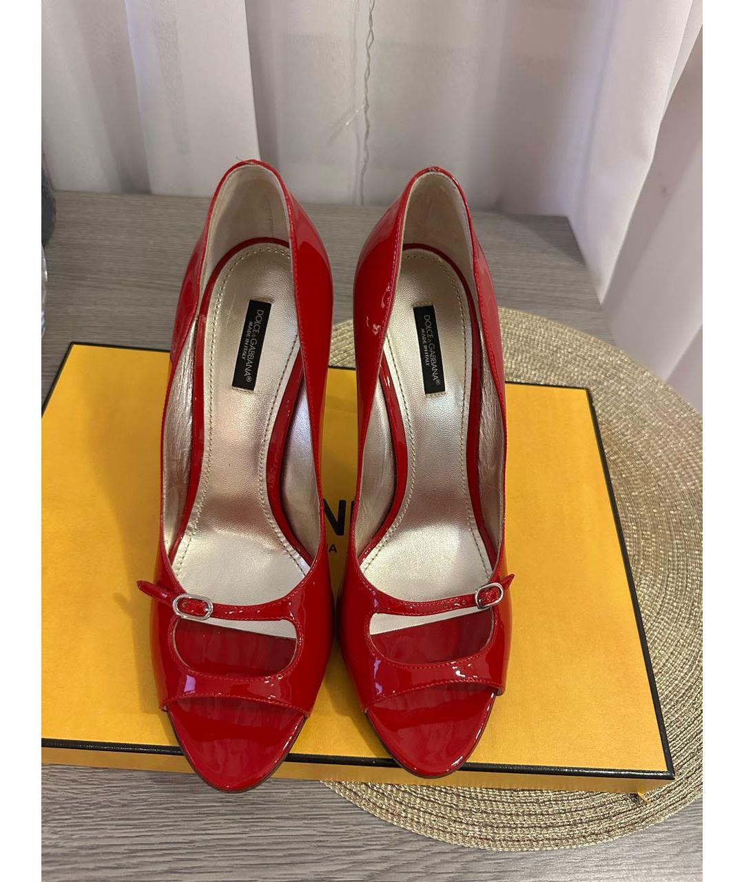 DOLCE&GABBANA Красные туфли из лакированной кожи, фото 2