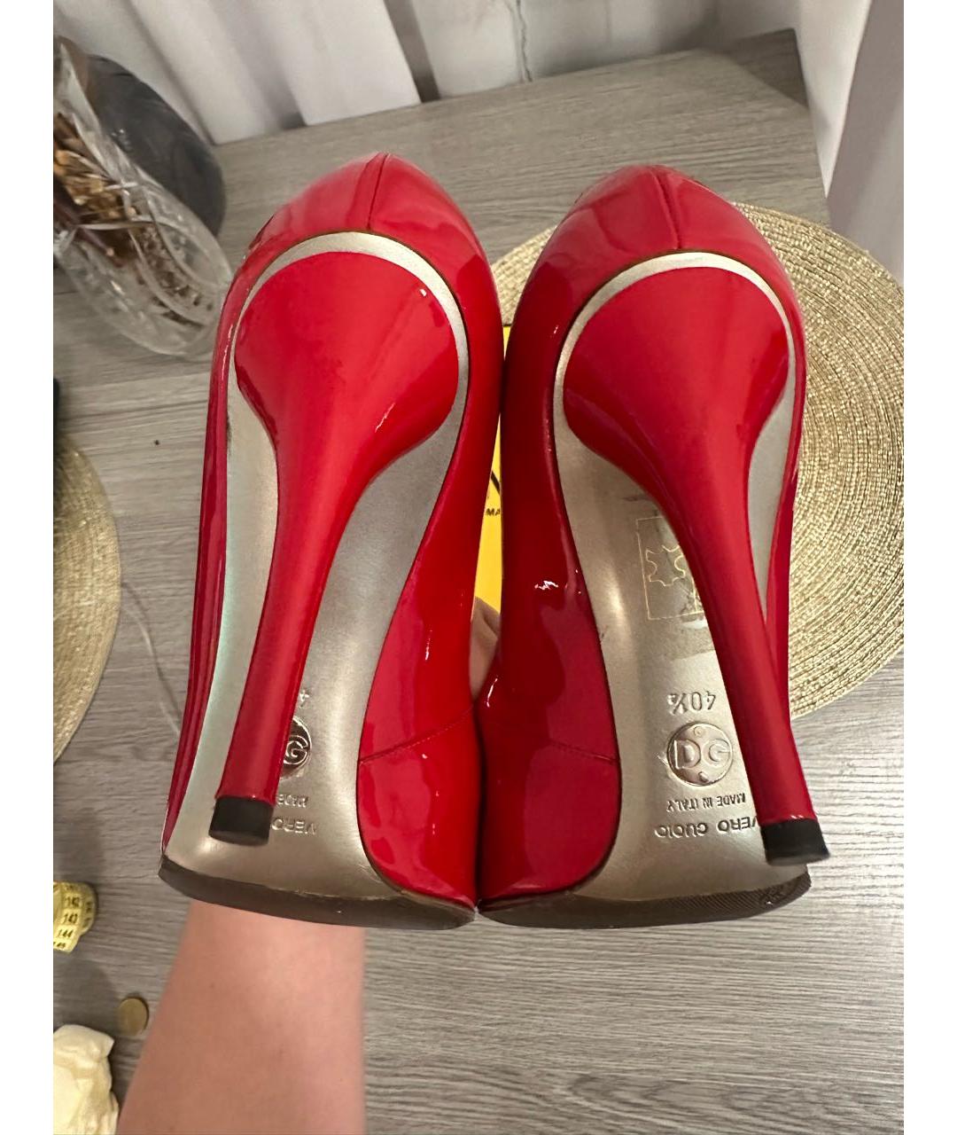 DOLCE&GABBANA Красные туфли из лакированной кожи, фото 4