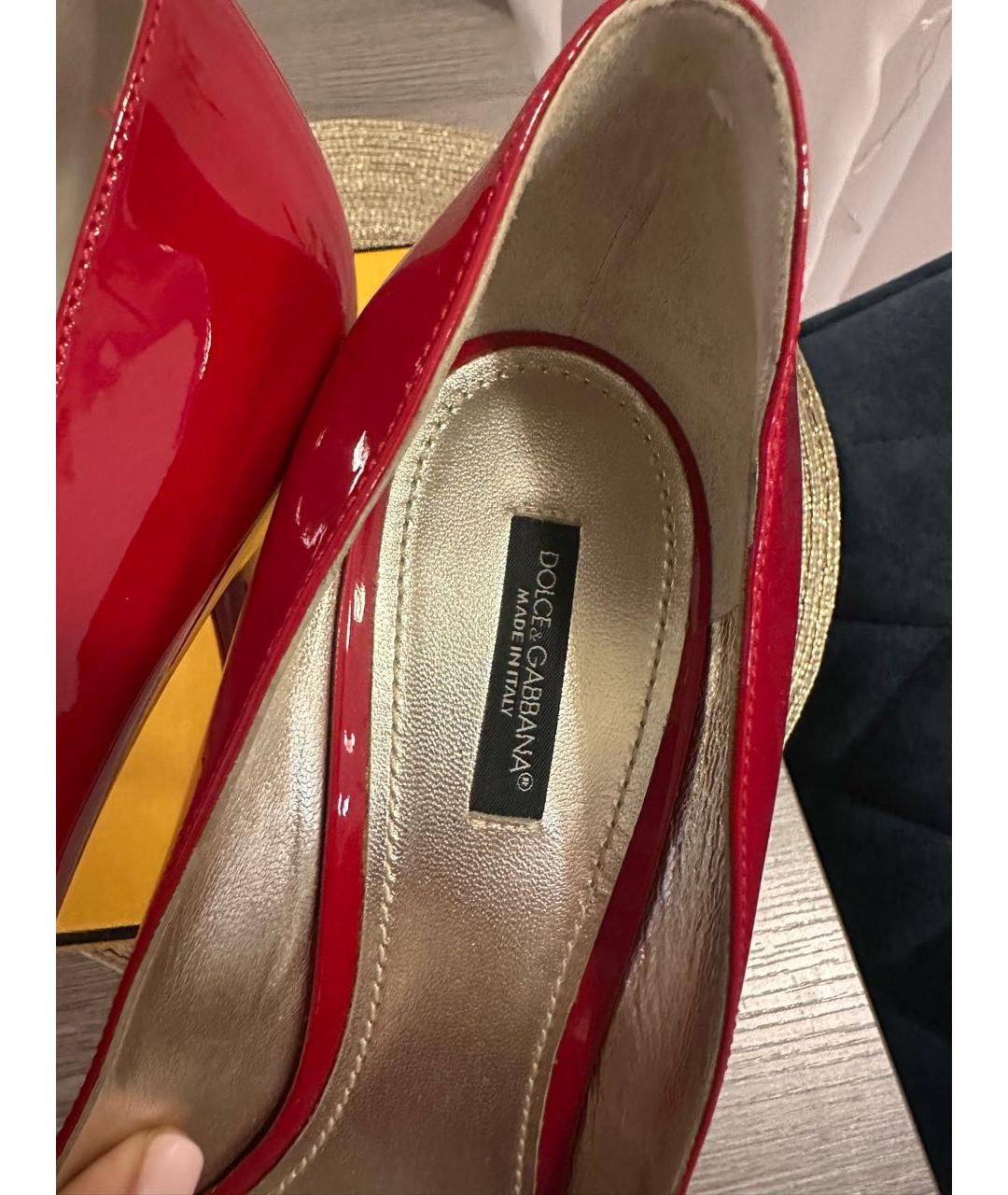 DOLCE&GABBANA Красные туфли из лакированной кожи, фото 3