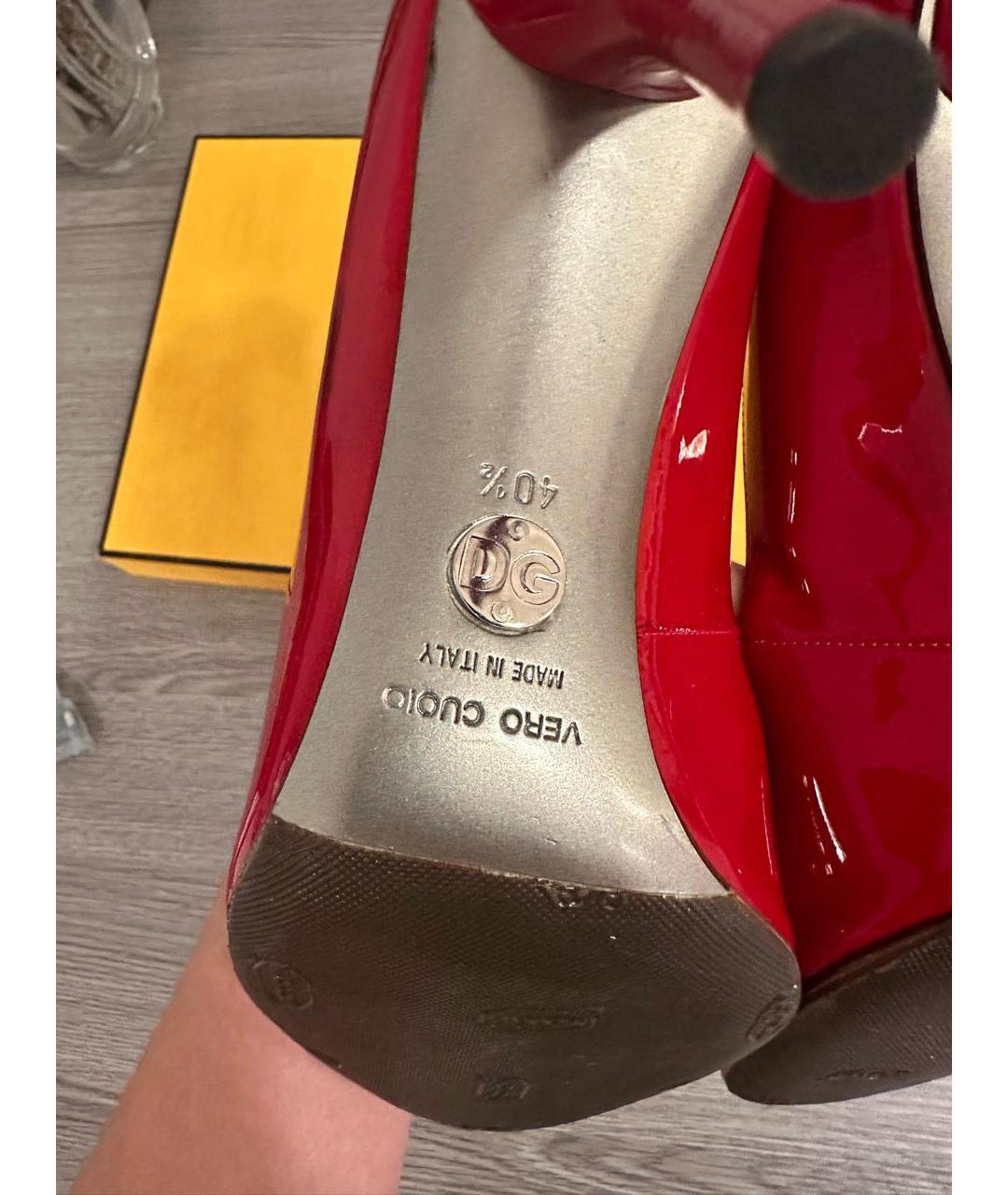 DOLCE&GABBANA Красные туфли из лакированной кожи, фото 6
