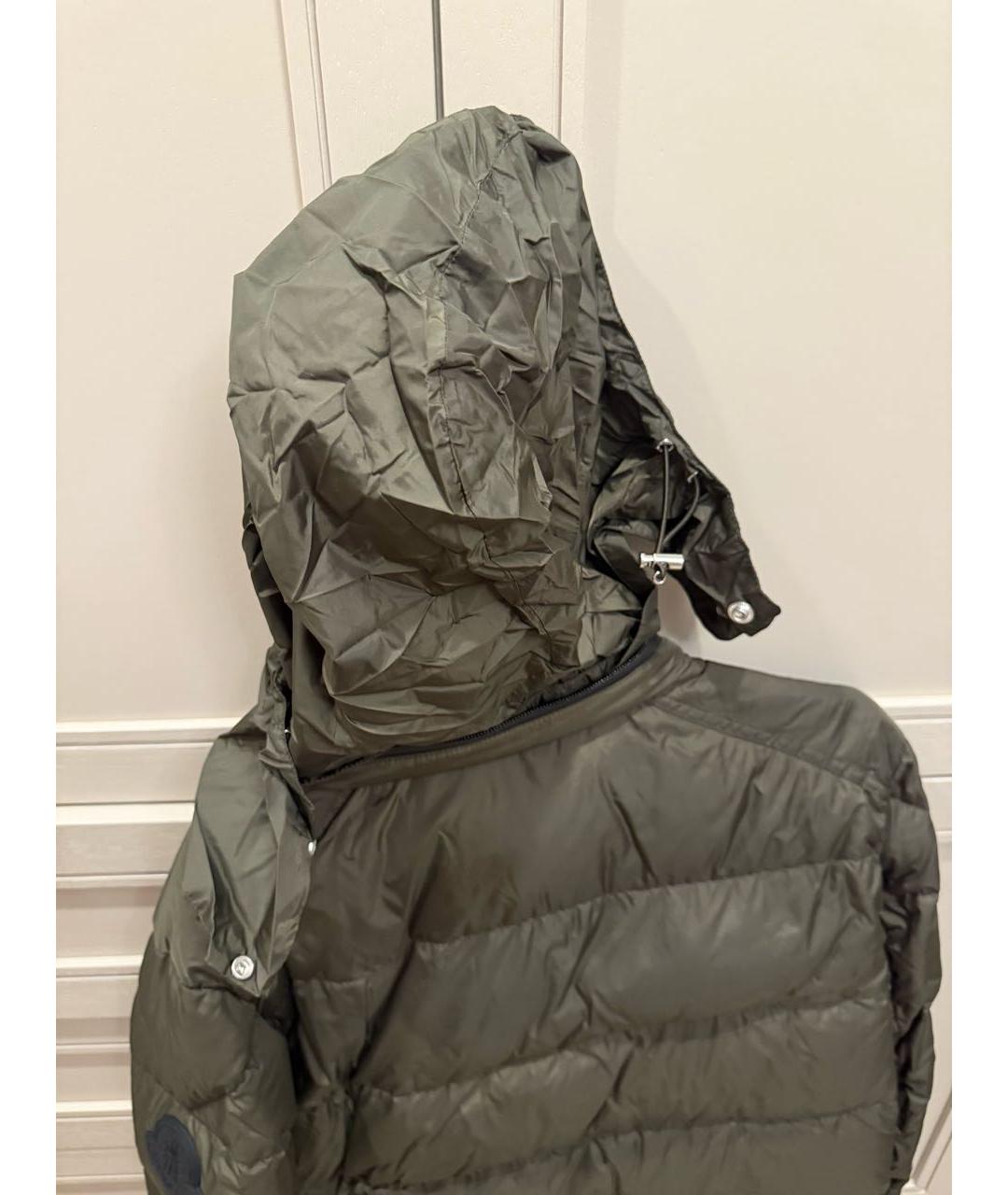 MONCLER Хаки полиэстеровый пуховик, фото 3
