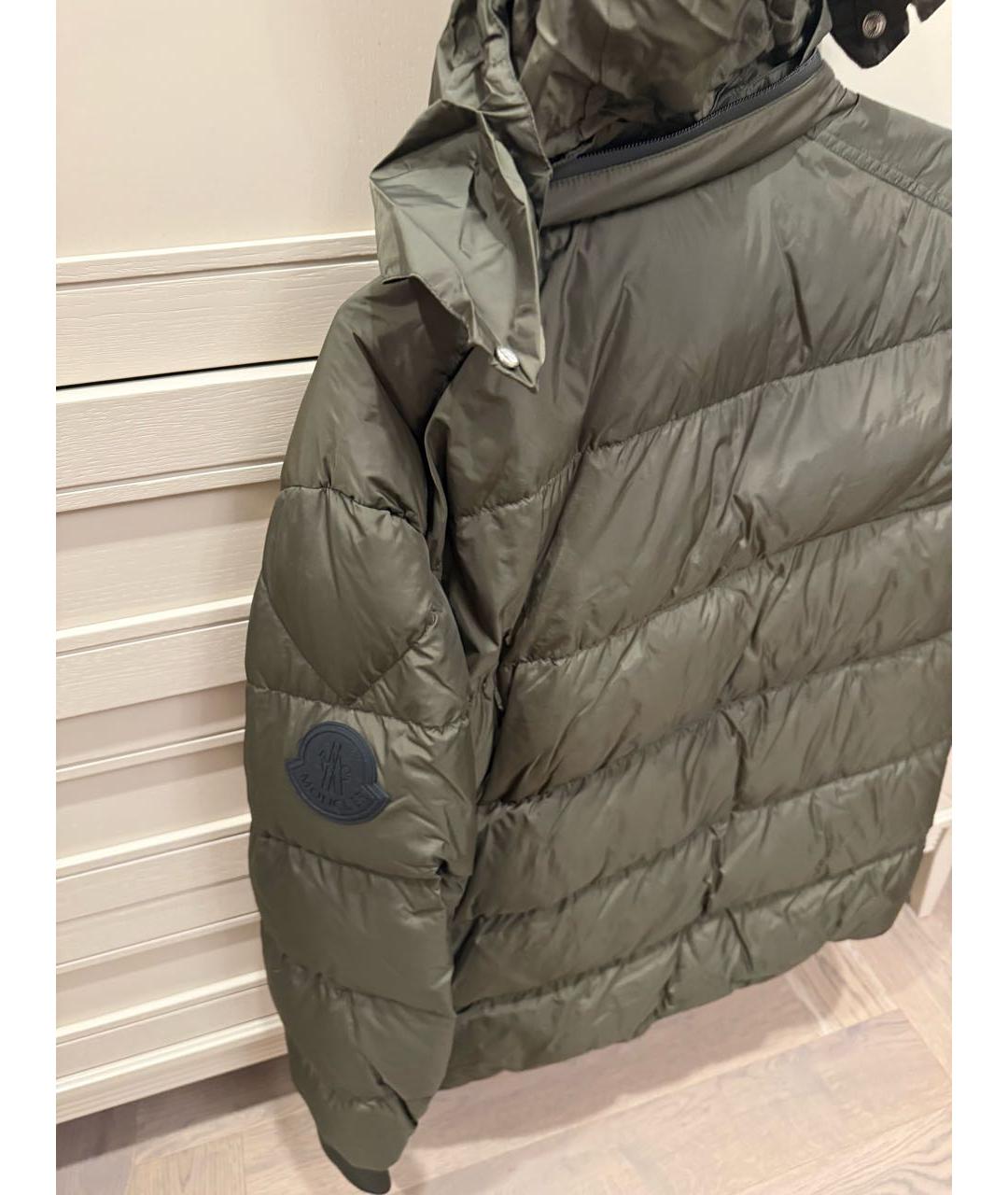 MONCLER Хаки полиэстеровый пуховик, фото 7