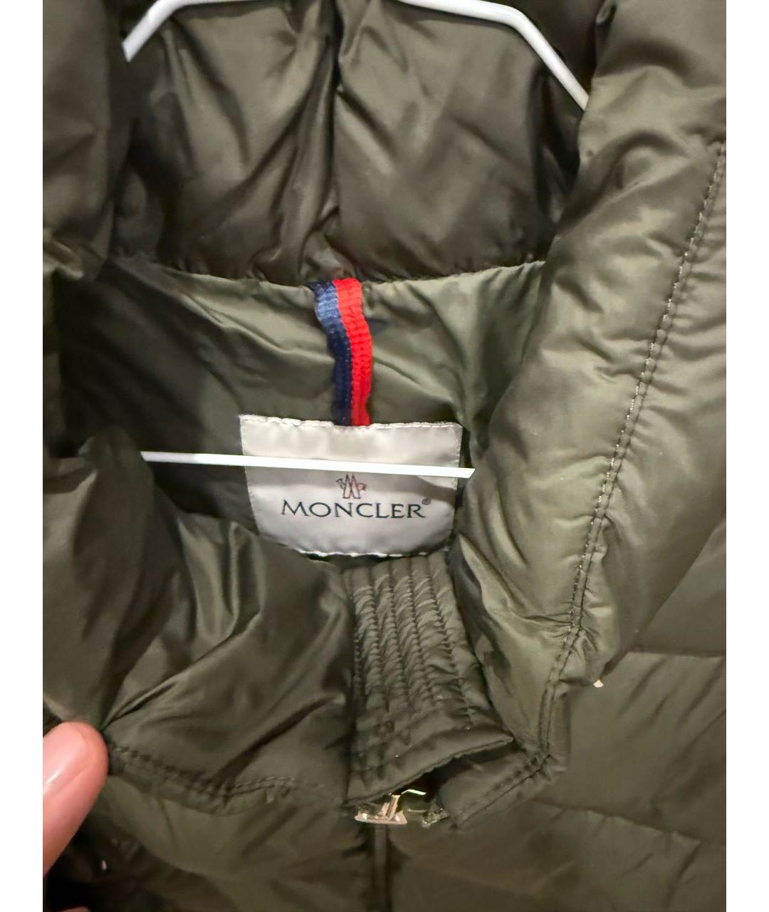 MONCLER Хаки полиэстеровый пуховик, фото 8