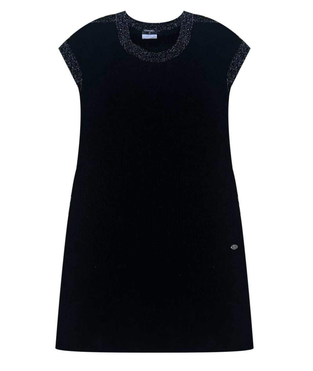 CHANEL Черное шерстяное повседневное платье, фото 1