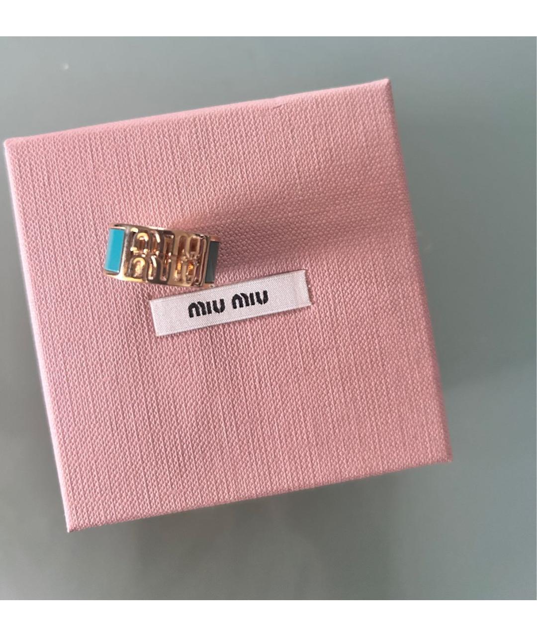 MIU MIU Бирюзовое металлическое кольцо, фото 4