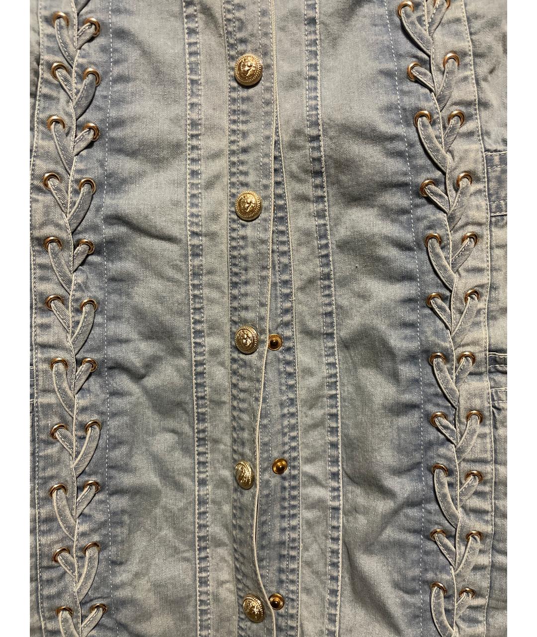 BALMAIN Голубое деним повседневное платье, фото 4