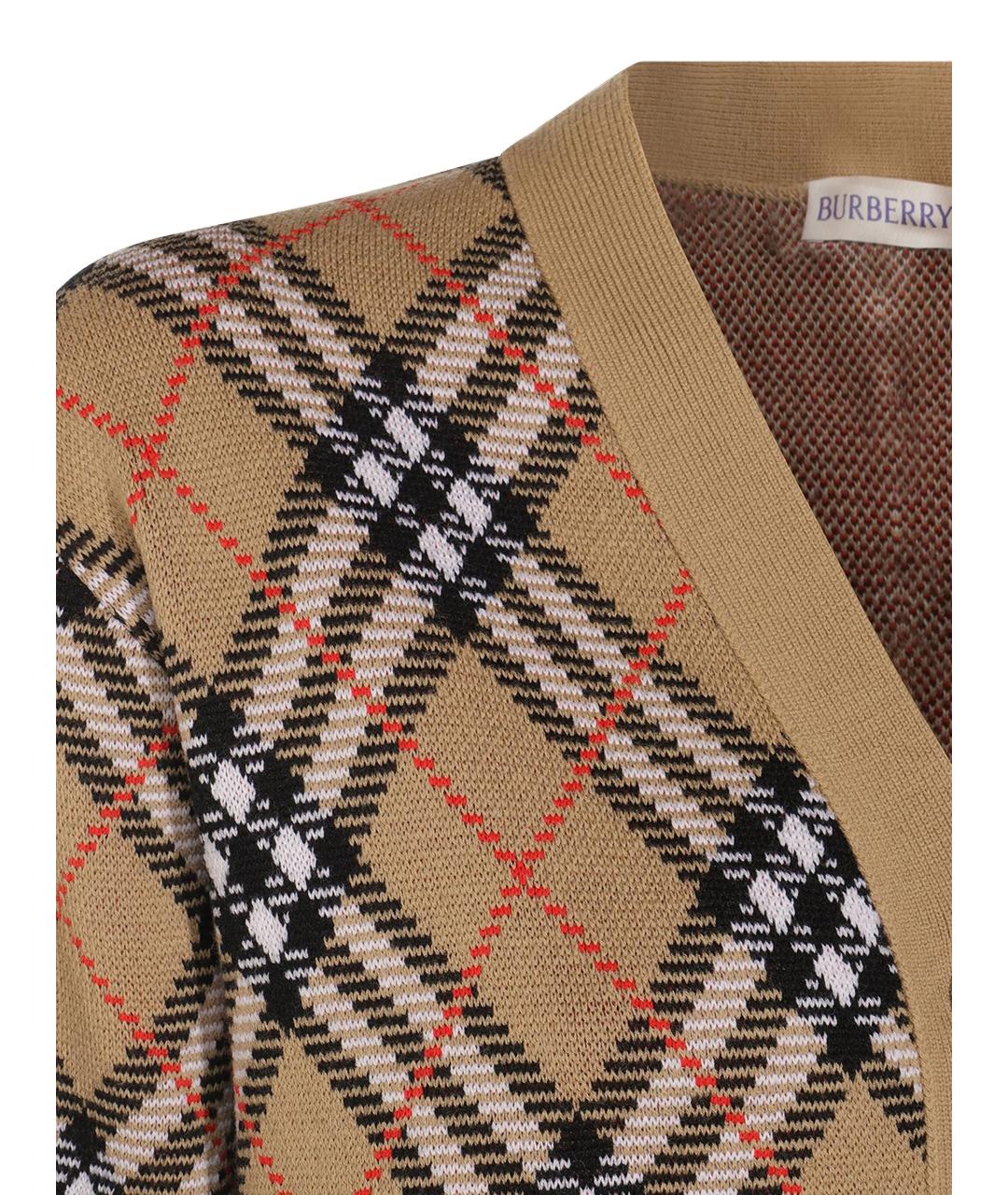 BURBERRY Бежевый шерстяной кардиган, фото 2