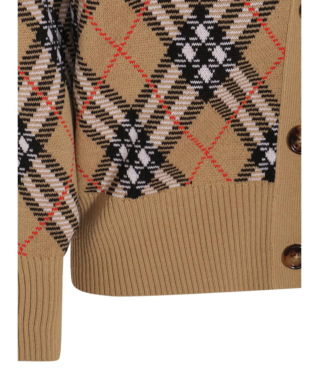 BURBERRY Бежевый шерстяной кардиган, фото 3