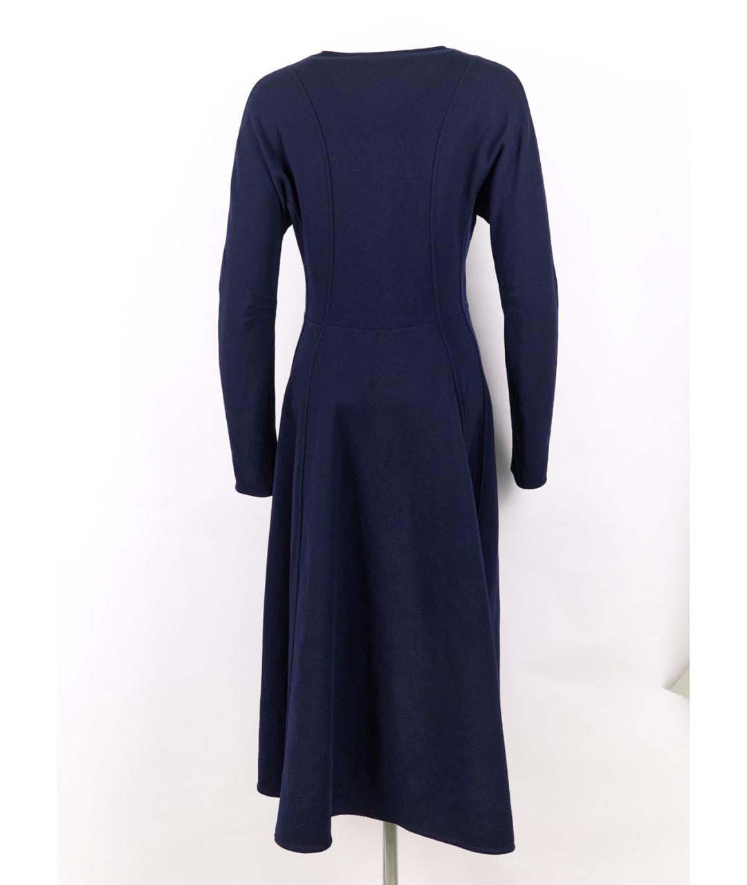 CHRISTIAN DIOR Синее шерстяное повседневное платье, фото 4