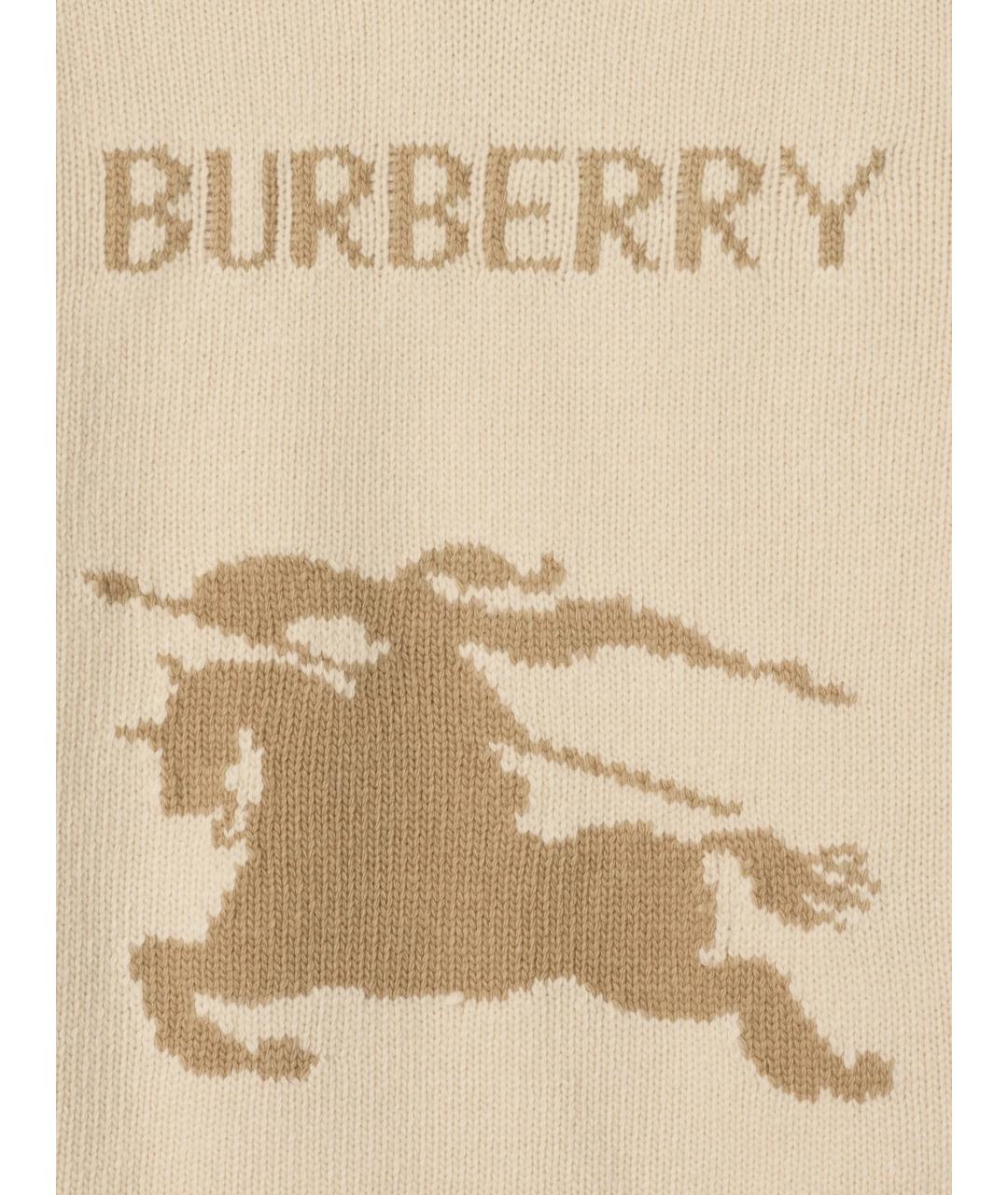 BURBERRY Бежевый шерстяной джемпер / свитер, фото 2