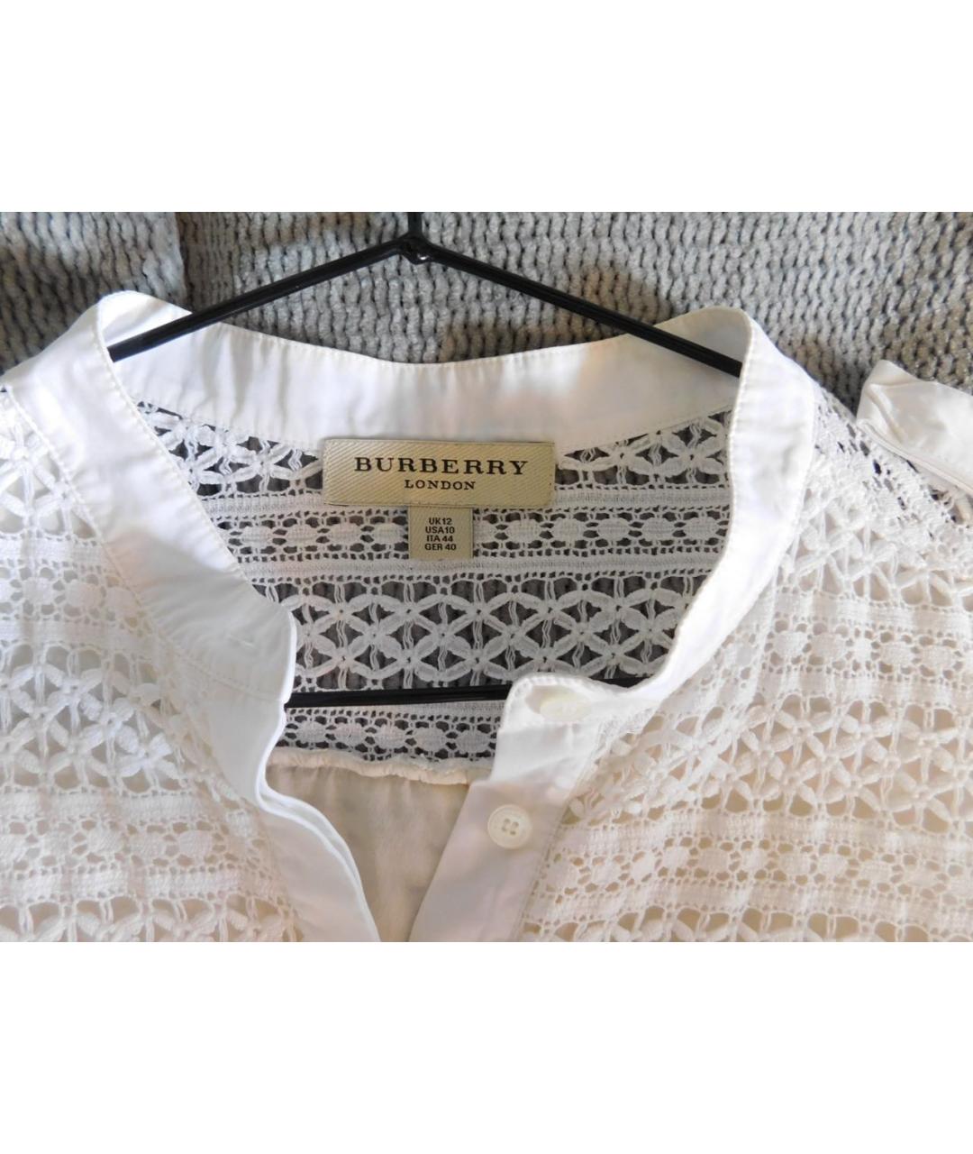 BURBERRY Белая хлопковая блузы, фото 3