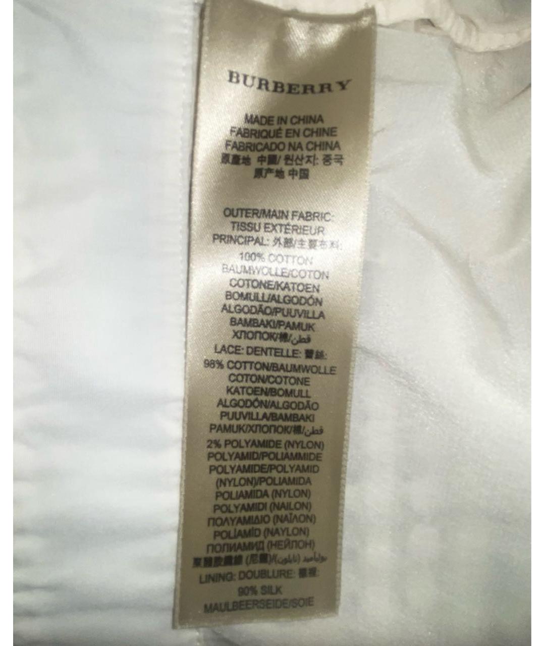 BURBERRY Белая хлопковая блузы, фото 6