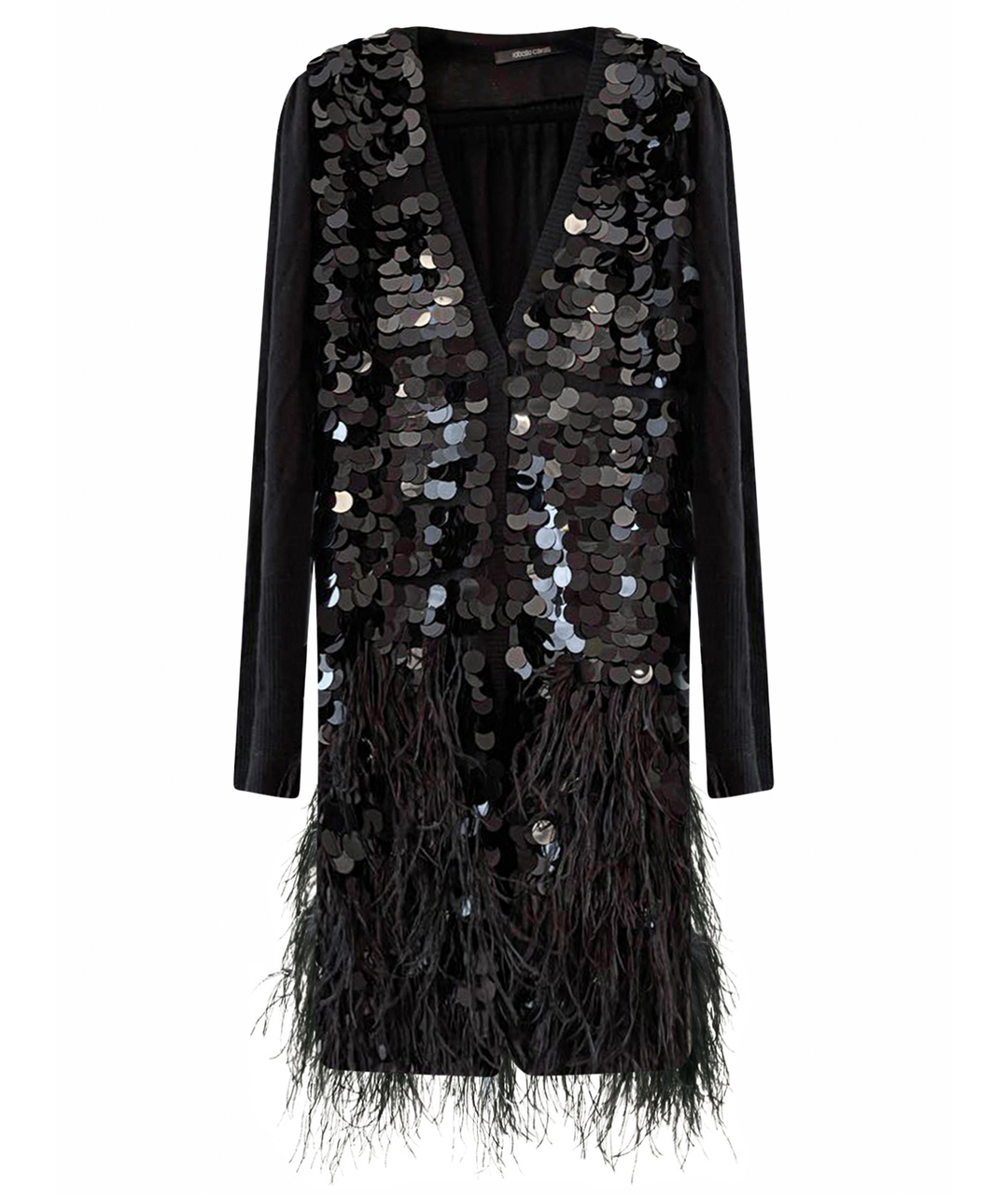 ROBERTO CAVALLI Черный шерстяной кардиган, фото 1