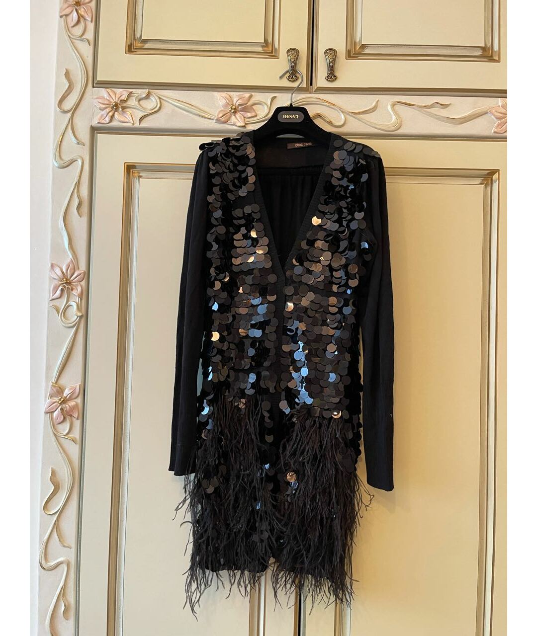 ROBERTO CAVALLI Черный шерстяной кардиган, фото 6