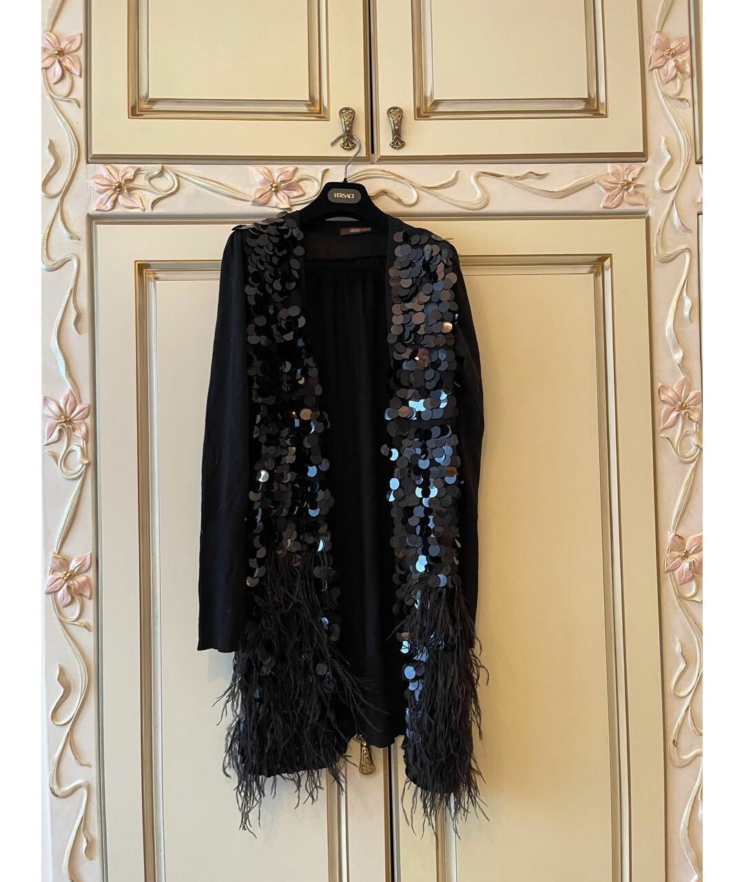 ROBERTO CAVALLI Черный шерстяной кардиган, фото 2