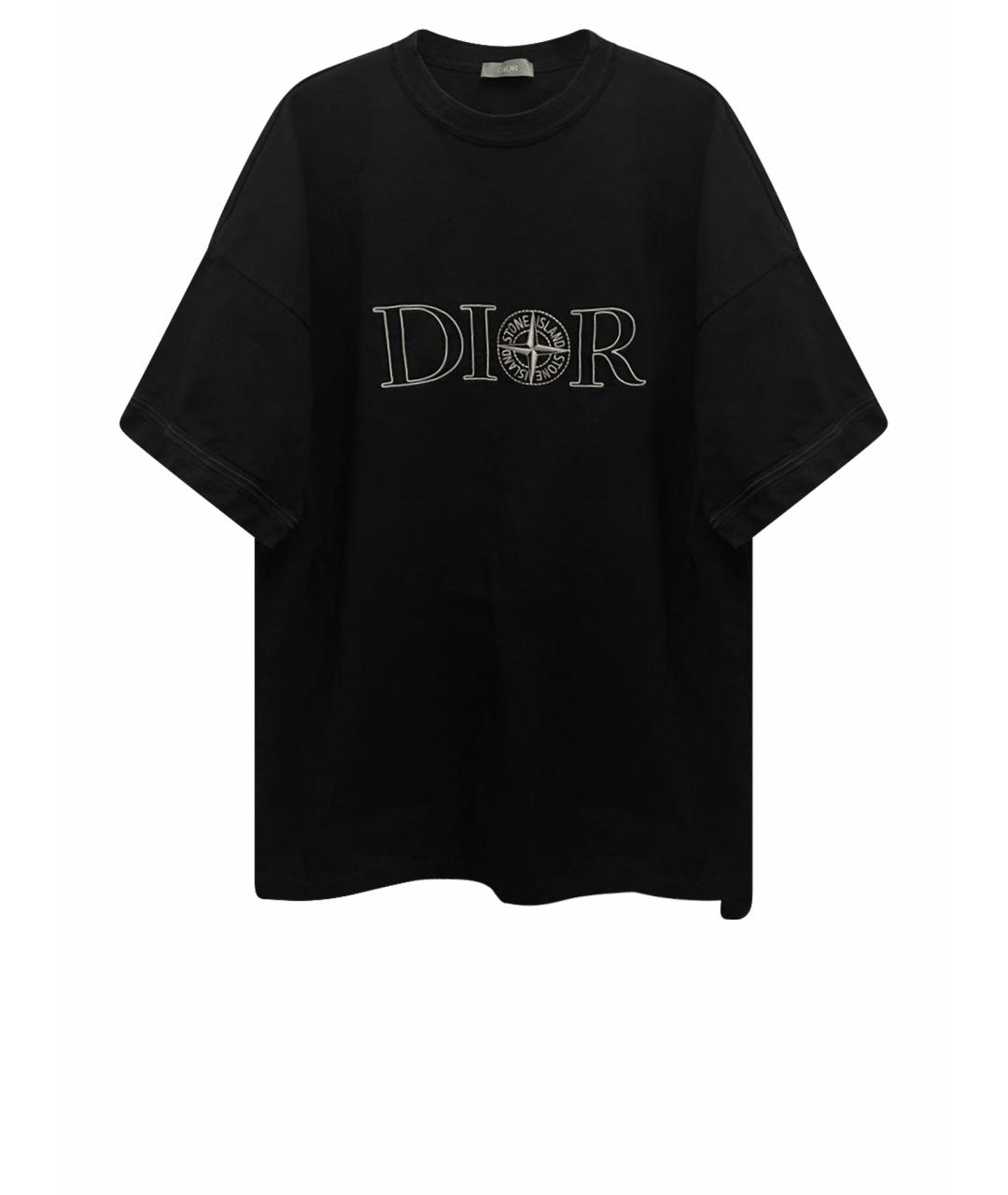 CHRISTIAN DIOR Черная хлопковая футболка, фото 1