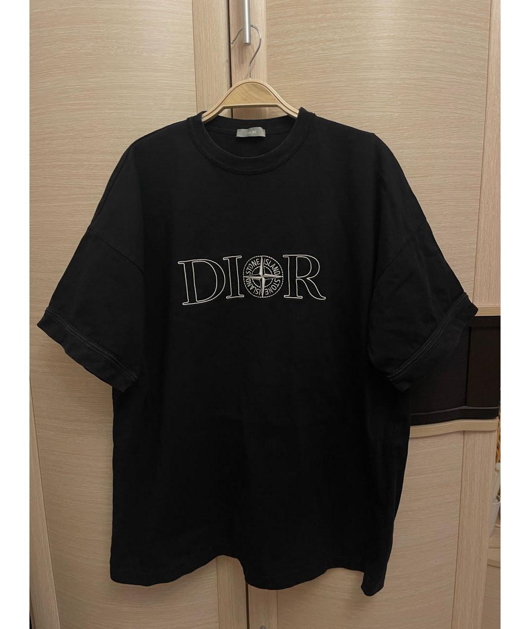 CHRISTIAN DIOR Черная хлопковая футболка, фото 5