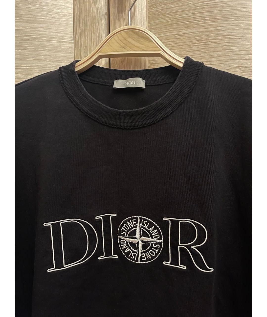 CHRISTIAN DIOR Черная хлопковая футболка, фото 3