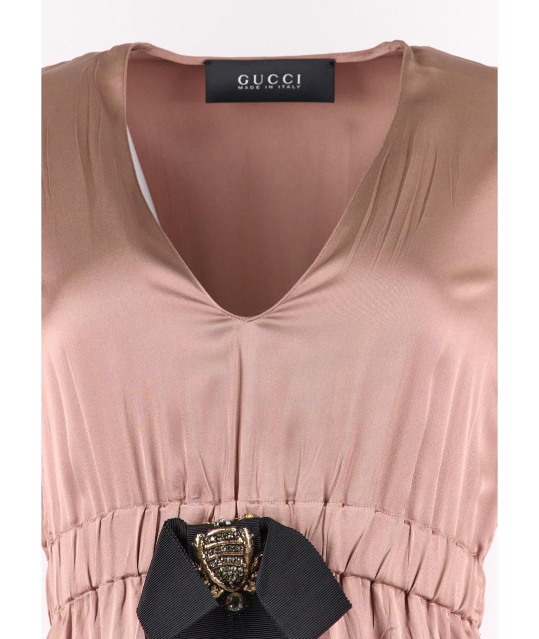 GUCCI Розовое шелковое вечернее платье, фото 3