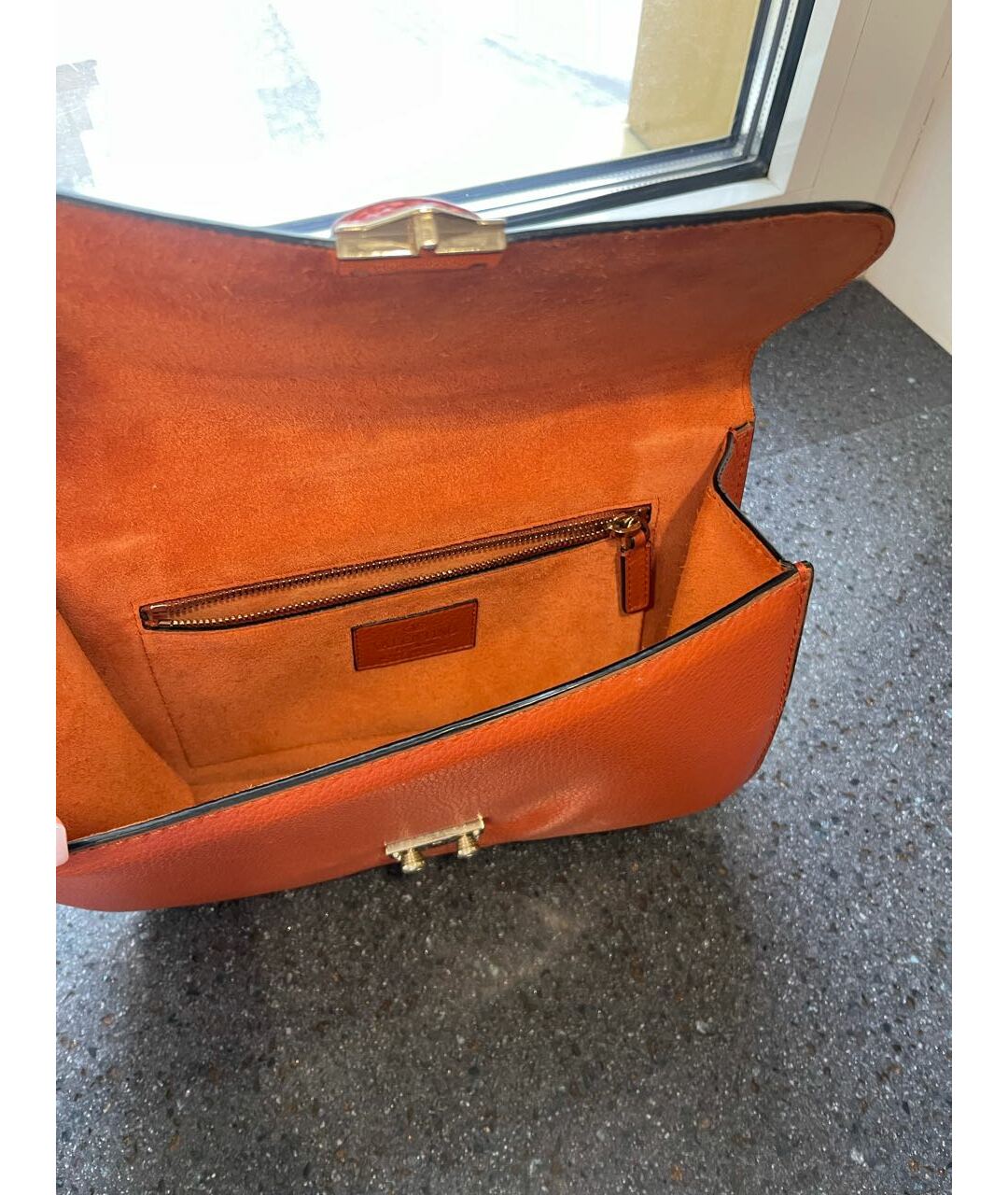 VALENTINO Оранжевая кожаная сумка тоут, фото 3