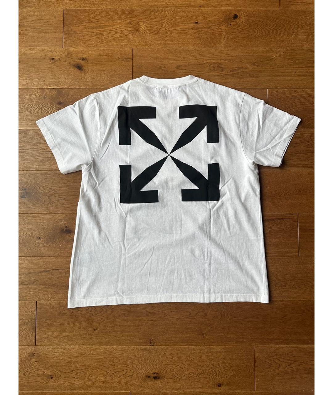 OFF-WHITE Белая хлопковая футболка, фото 2
